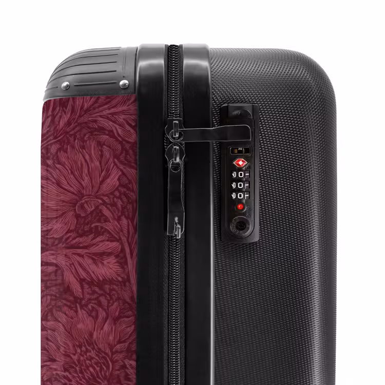 Bladeren - Patroon - Paars NBS - Handbagage koffer - Volwassenen Unisex middel -slot