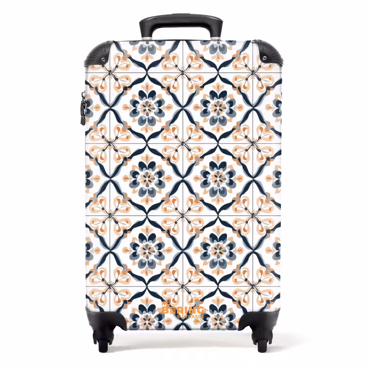 Bladvorm - Patroon - Kleurrijk NBS - Handbagage koffer - Volwassenen Unisex middel -productfoto_recht