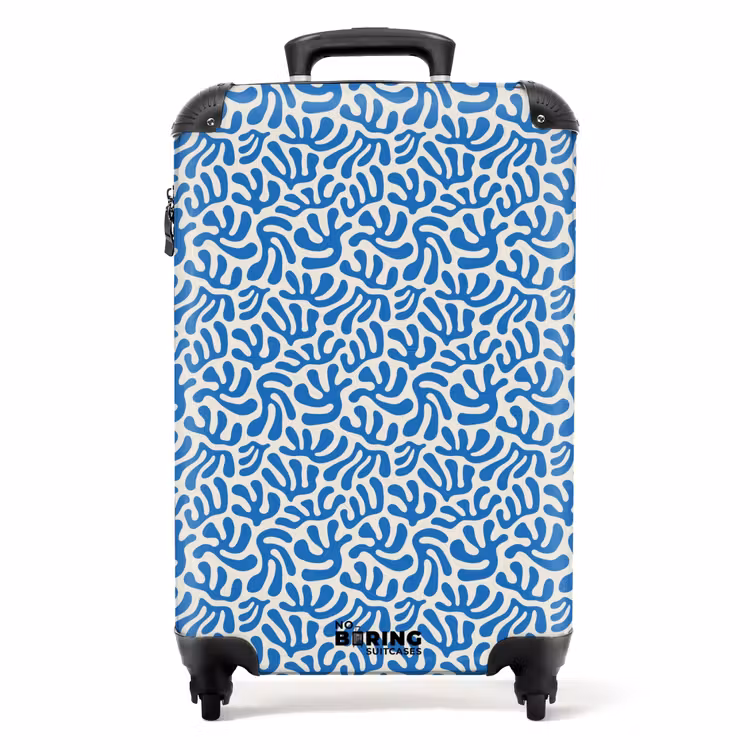 Bladvormige vormen op beige achtergrond NBS - Handbagage koffer - Volwassenen Unisex middel -productfoto_recht
