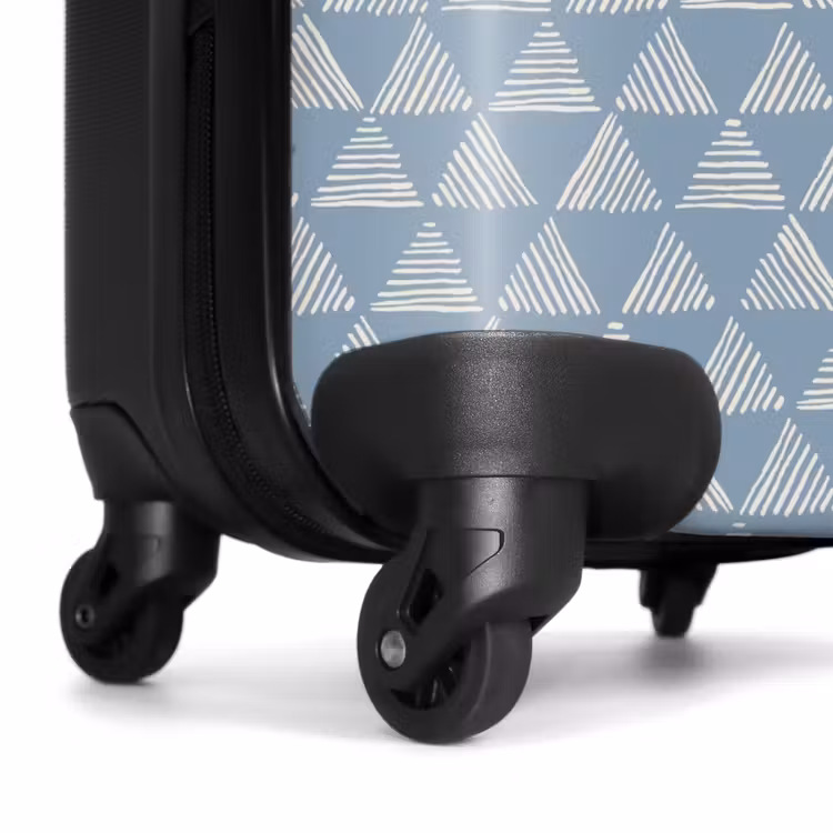 Blauw driehoeken patroon NBS - Handbagage koffer - Volwassenen Unisex middel -wiel