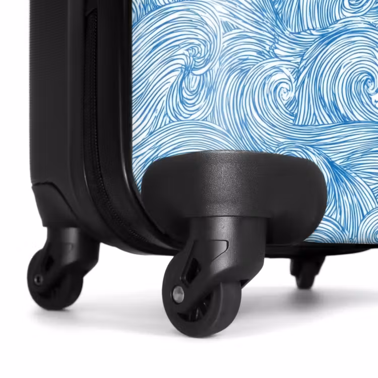 Koffer - Blauw - Wit - Spiraal - Golven - Lijnen - Blauw - Wit - Spiraal - Golven - Lijnen NBS - Handbagage koffer - Volwassenen Unisex middel