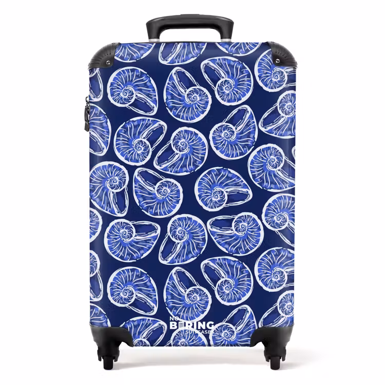 Blauwe schelpen patroon NBS - Handbagage koffer - Volwassenen Unisex middel -productfoto_recht