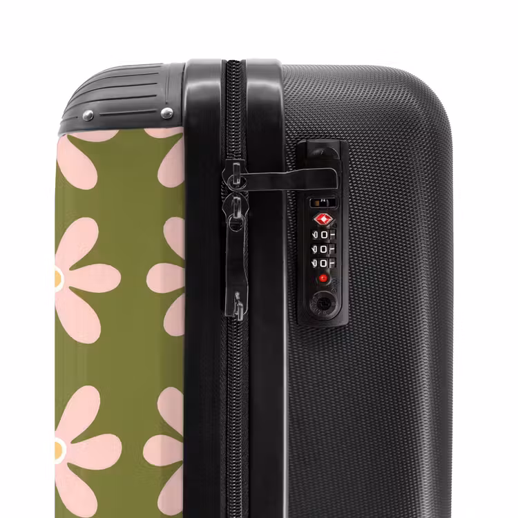 Bloem - Modern - Groen NBS - Handbagage koffer - Volwassenen Unisex middel -slot