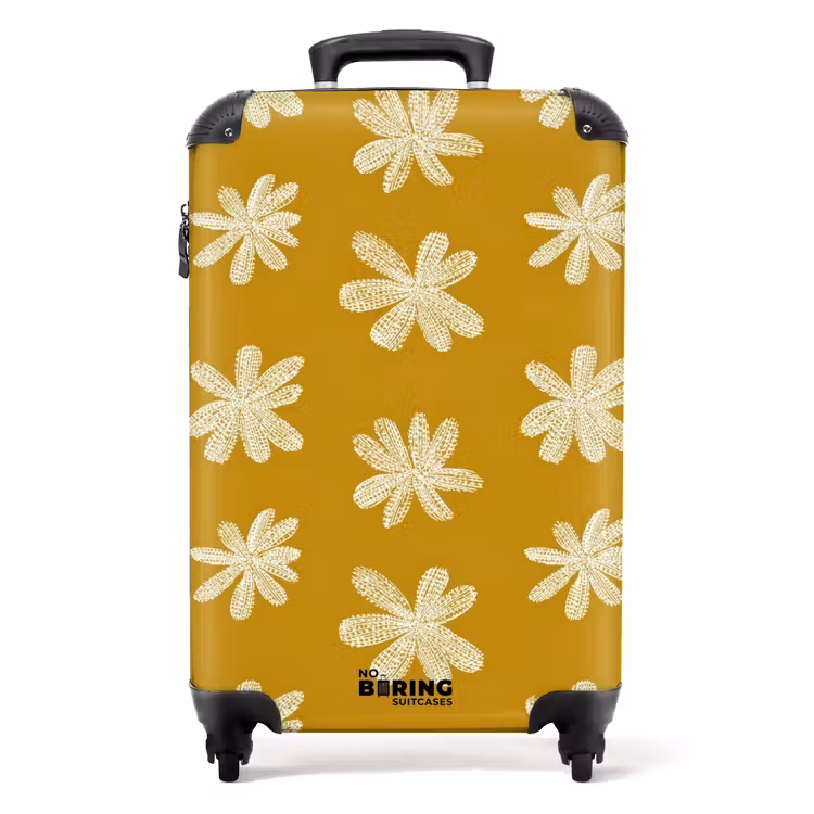 Bloem - Speels - Okergeel NBS - Handbagage koffer - Volwassenen Unisex middel -productfoto_recht
