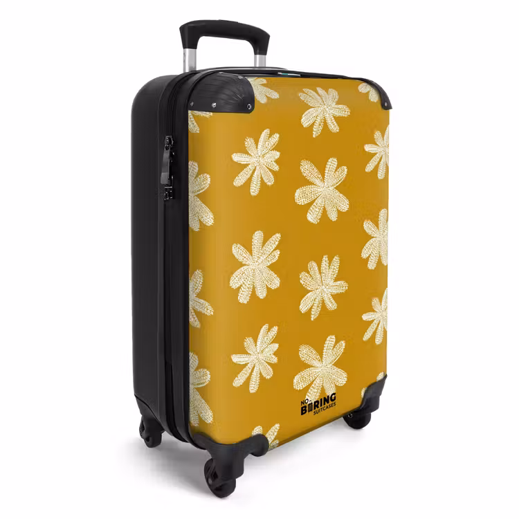 Bloem - Speels - Okergeel NBS - Handbagage koffer - Volwassenen Unisex middel -productfoto_3d