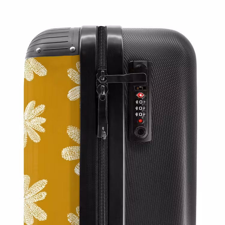 Bloem - Speels - Okergeel NBS - Handbagage koffer - Volwassenen Unisex middel -slot