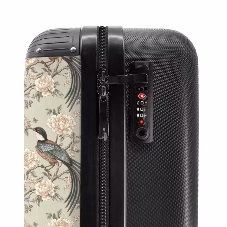 Bloem - Vogel - Kleurrijk NBS - Handbagage koffer - Volwassenen Unisex middel -slot