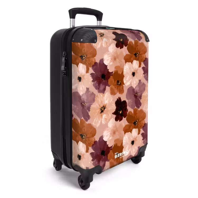 Bloemen - Abstract - Aardetinten NBS - Handbagage koffer - Volwassenen Unisex middel -productfoto_3d
