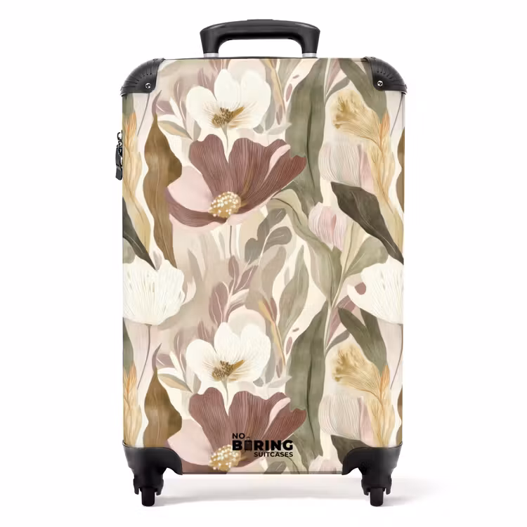 Bloemen - Aquarel - Kleurrijk NBS - Handbagage koffer - Volwassenen Unisex middel -productfoto_recht