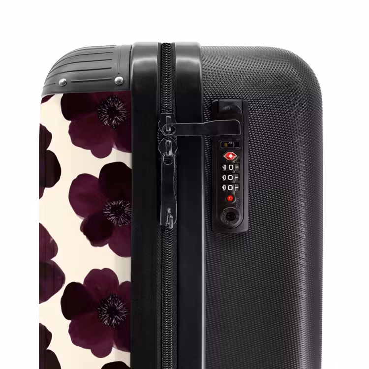 Bloemen - Aquarel - Paars NBS - Handbagage koffer - Volwassenen Unisex middel -slot