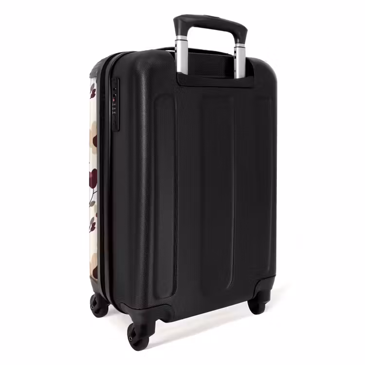 Bloemen - Botanisch - Bordeaux NBS - Handbagage koffer - Volwassenen Unisex middel -achterkant
