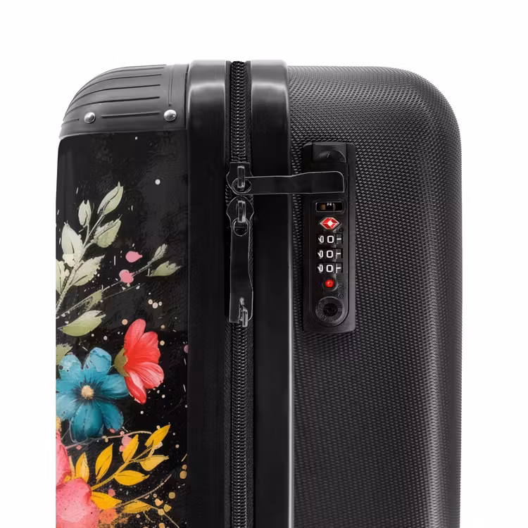 Bloemen in graffiti stijl NBS - Handbagage koffer - Unisex middel -slot