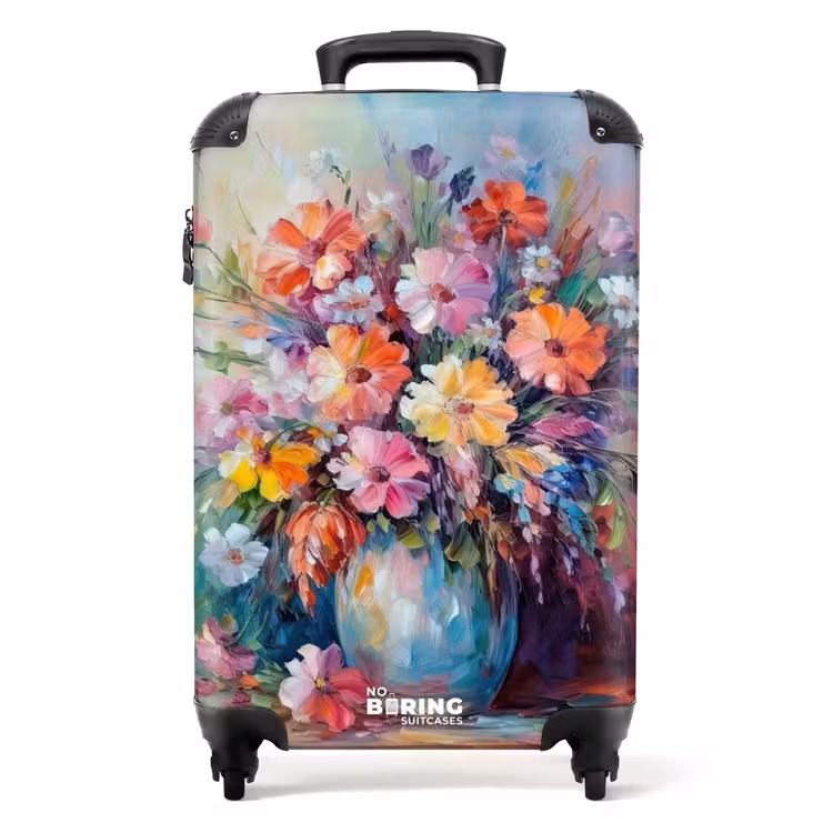 Bloemen - Kunst - Schilderij - Lente - Boeket NBS - Handbagage koffer - Unisex middel -productfoto_recht