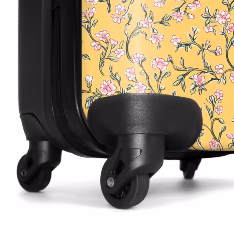 Bloemen - Motief - Geel NBS - Handbagage koffer - Volwassenen Unisex middel -wiel