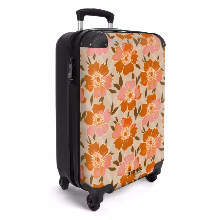 Bloemen - Motief - Retro NBS - Handbagage koffer - Volwassenen Unisex middel -productfoto_3d