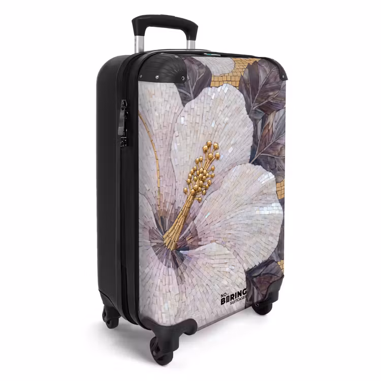 Koffer - Bloemen - Mozaïek - Kunst - Modern - Goud - Bloemen - Mozaïek - Kunst - Modern - Goud NBS - Handbagage koffer - Volwassenen Unisex middel