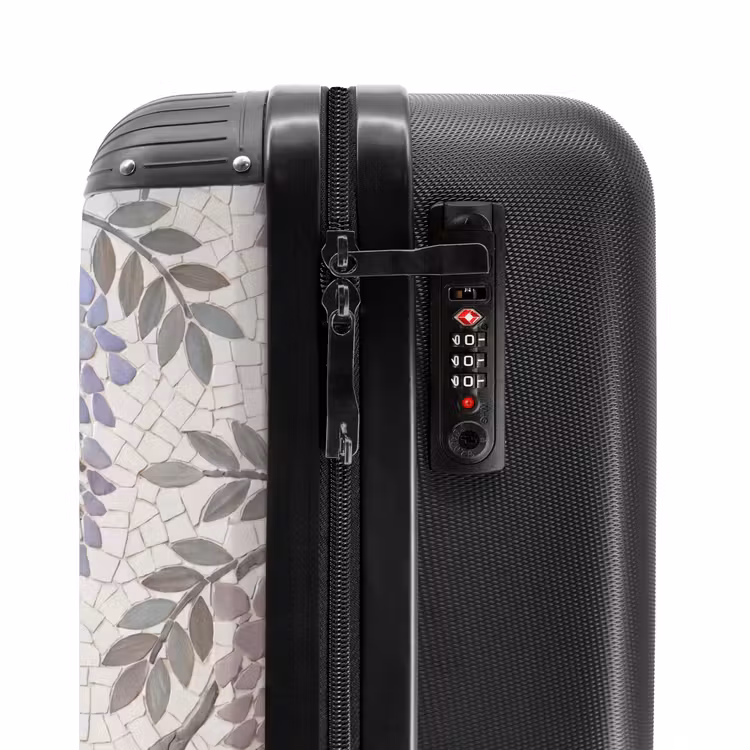 Koffer - Bloemen - Mozaïek - Natuur - Patroon - Paars - Bloemen - Mozaïek - Natuur - Patroon - Paars NBS - Handbagage koffer - Volwassenen Unisex middel