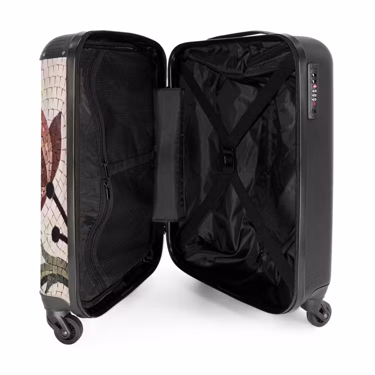 Koffer - Bloemen - Mozaïek - Patroon - Abstract - Groen - Bloemen - Mozaïek - Patroon - Abstract - Groen NBS - Handbagage koffer - Volwassenen Unisex middel