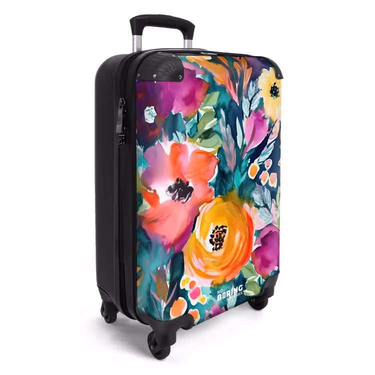 Bloemen - Olieverf - Kunst - Natuur NBS - Handbagage koffer - Unisex middel -productfoto_3d