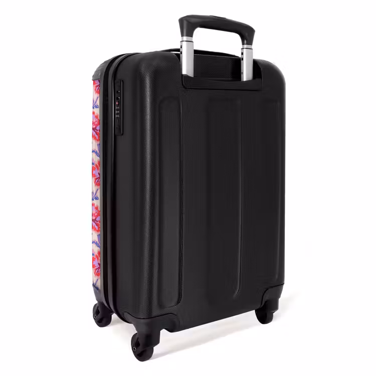 Bloemen - Patroon - Meerkleurig NBS - Handbagage koffer - Volwassenen Unisex middel -achterkant