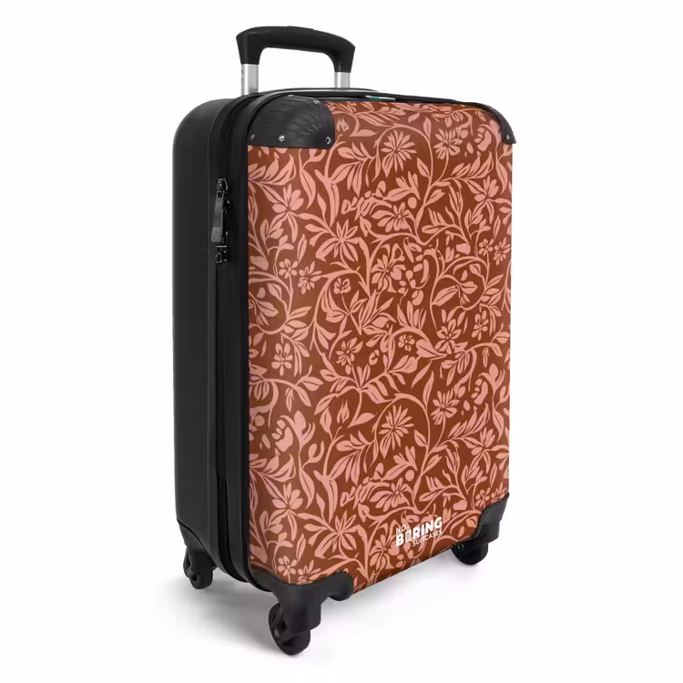 Bloemen - Print - Roze NBS - Handbagage koffer - Volwassenen Unisex middel -productfoto_3d