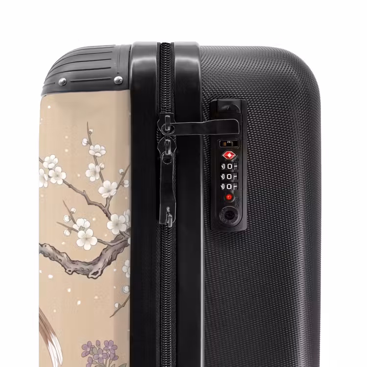 Koffer - Bloemen - Vogels - Bloemen - Bloemen - Vogels - Bloemen NBS - Handbagage koffer - Volwassenen Unisex middel