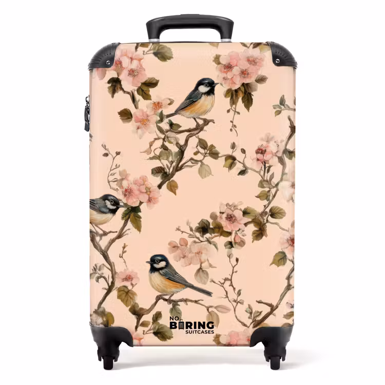 Bloesem - Koolmees - Roze NBS - Handbagage koffer - Volwassenen Unisex middel -productfoto_recht