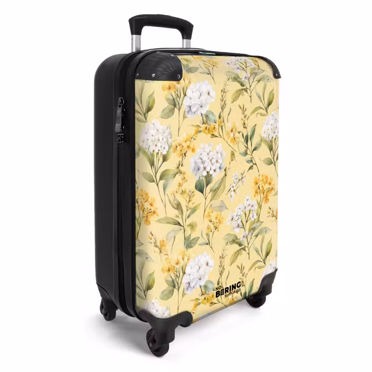 Bloesem patroon geel NBS - Handbagage koffer - Volwassenen Unisex middel -productfoto_3d
