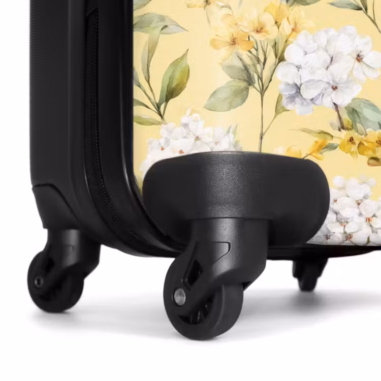 Bloesem patroon geel NBS - Handbagage koffer - Volwassenen Unisex middel -wiel