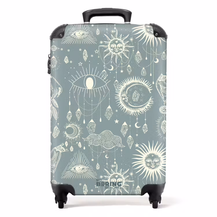Boho - Blauw hemelpatroon NBS - Handbagage koffer - Unisex middel -productfoto_recht