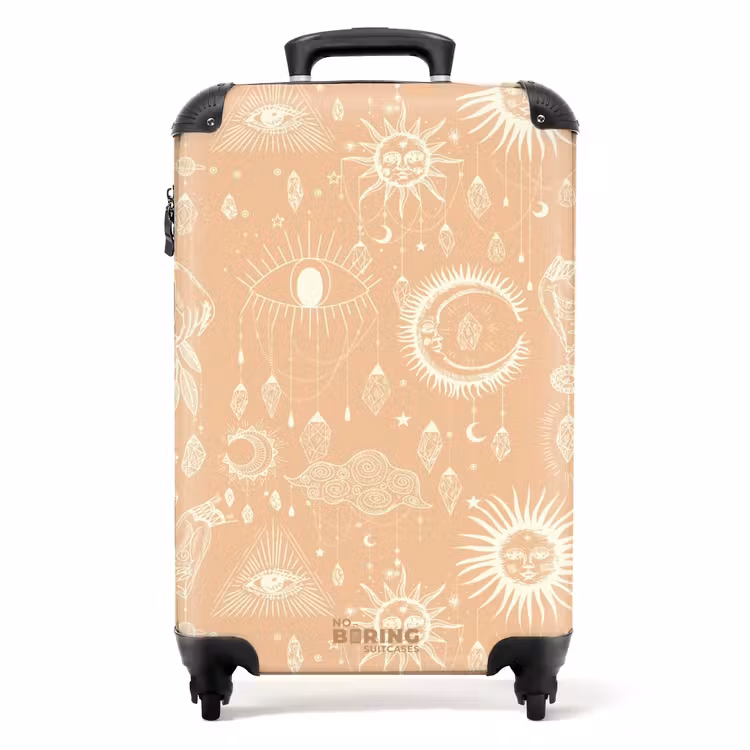 Boho - Licht oranje hemelpatroon NBS - Handbagage koffer - Unisex middel -productfoto_recht