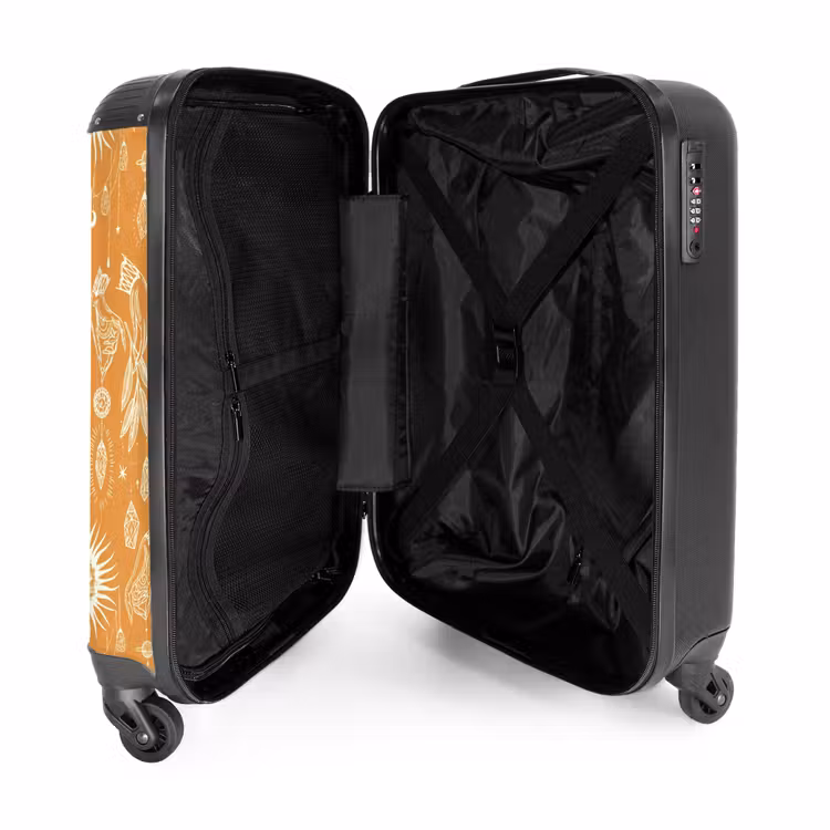 Boho - Oranje hemelpatroon NBS - Handbagage koffer - Unisex middel -binnenkant