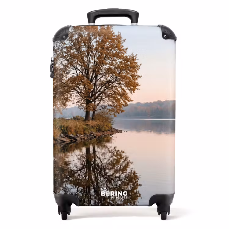 Koffer - Bomen - Reflectie - Water - Zonsopgang - Serene - Bomen - Reflectie - Water - Zonsopgang - Serene NBS - Handbagage koffer - Volwassenen Unisex middel