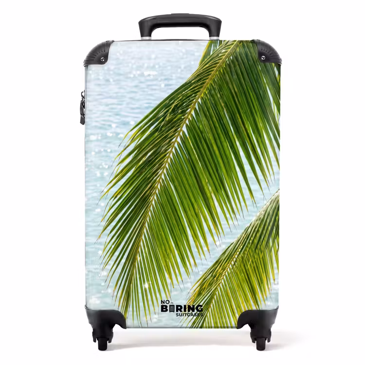 Koffer - Boom - Bladeren - Water - Tropisch - Groen - Boom - Bladeren - Water - Tropisch - Groen NBS - Handbagage koffer - Volwassenen Unisex middel