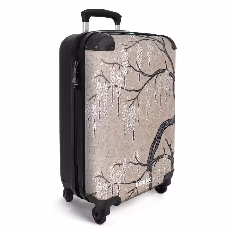 Koffer - Boom - Bloemen - Mozaïek - Kunst - Wit - Boom - Bloemen - Mozaïek - Kunst - Wit NBS - Handbagage koffer - Volwassenen Unisex middel