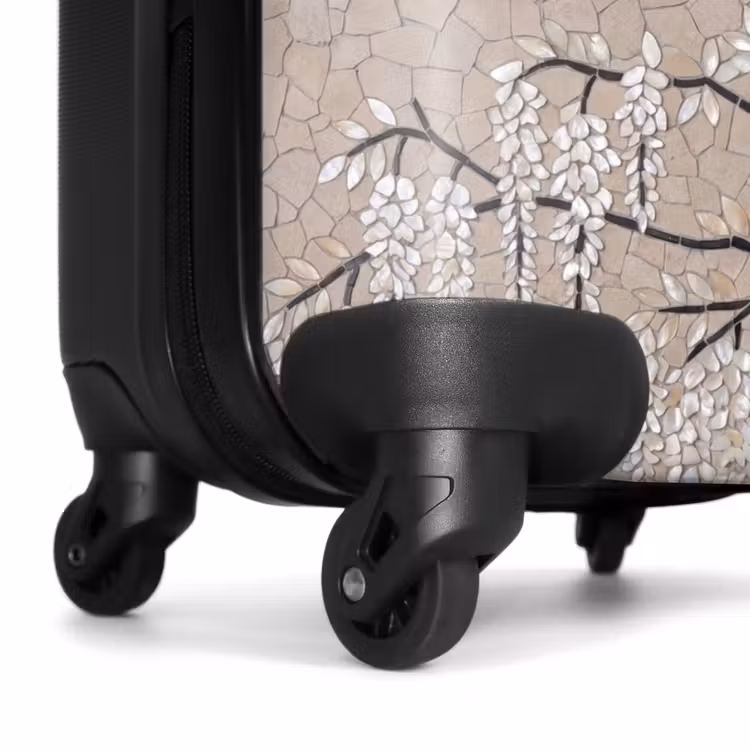 Koffer - Boom - Bloemen - Mozaïek - Kunst - Wit - Boom - Bloemen - Mozaïek - Kunst - Wit NBS - Handbagage koffer - Volwassenen Unisex middel