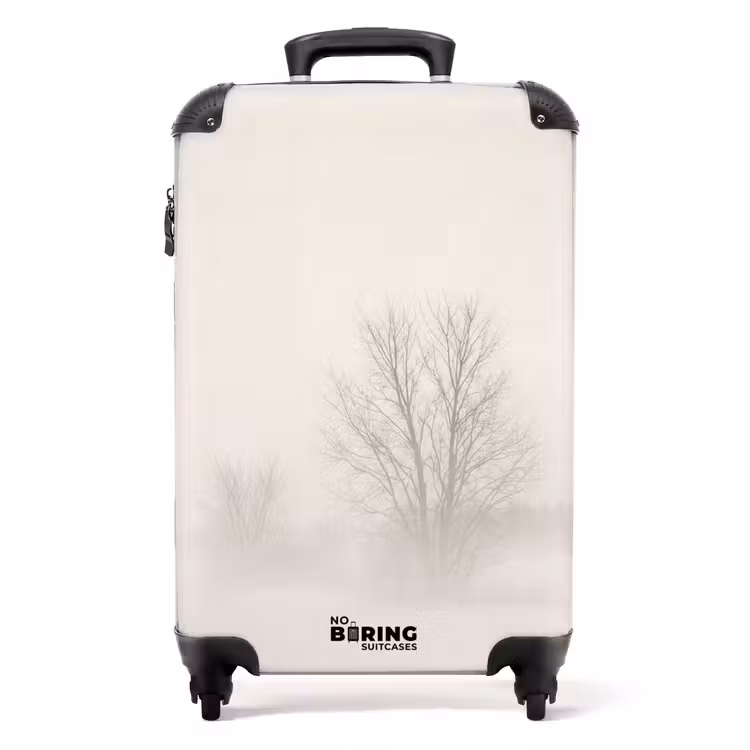 Koffer - Boom - Mist - Sneeuw - Winter - Minimalistisch - Boom - Mist - Sneeuw - Winter - Minimalistisch NBS - Handbagage koffer - Volwassenen Unisex middel