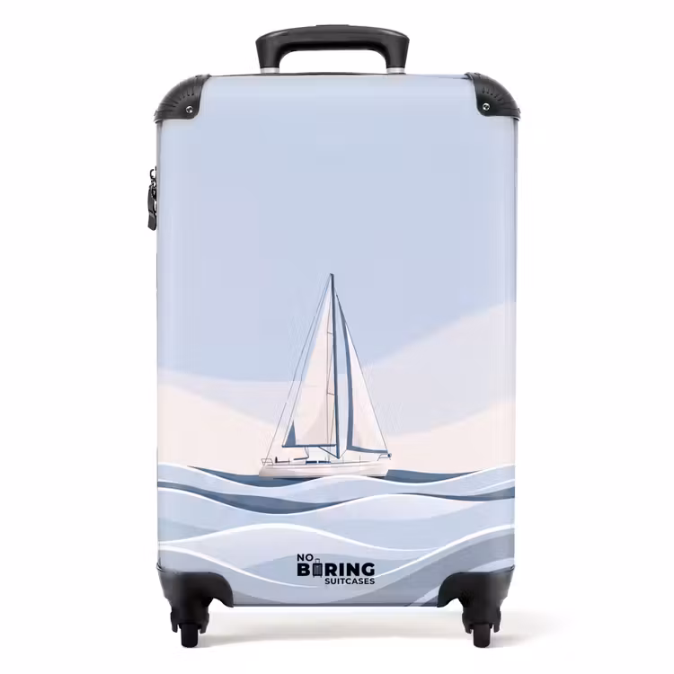 Koffer - Boot - Zeil - Zee - Modern - Beige - Boot - Zeil - Zee - Modern - Beige NBS - Handbagage koffer - Volwassenen Unisex middel
