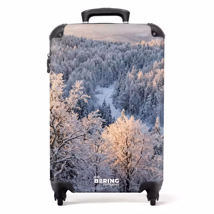Koffer - Bos - Bergen - Goud - Winter - Warm - Bos - Bergen - Goud - Winter - Warm NBS - Handbagage koffer - Volwassenen Unisex middel