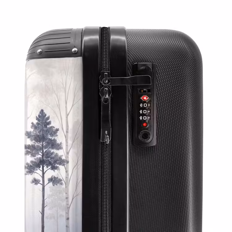 Koffer - Bos - Bomen - Mist - Natuur - Illustratie - Grijs - Bos - Bomen - Mist - Natuur - Illustratie - Grijs NBS - Handbagage koffer - Volwassenen Unisex middel