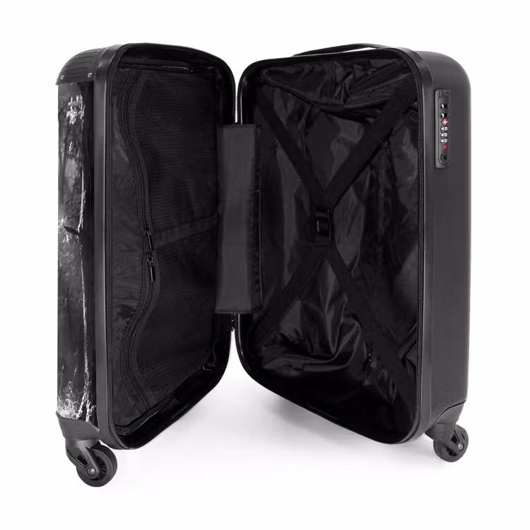 Koffer - Bos - Lichtstralen - Natuur - Zwart-wit - Bos - Lichtstralen - Natuur - Zwart-wit NBS - Handbagage koffer - Volwassenen Unisex middel