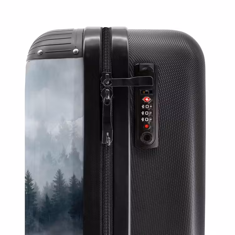 Koffer - Bos - Meer - Mist - Natuur - Grijs - Bos - Meer - Mist - Natuur - Grijs NBS - Handbagage koffer - Volwassenen Unisex middel