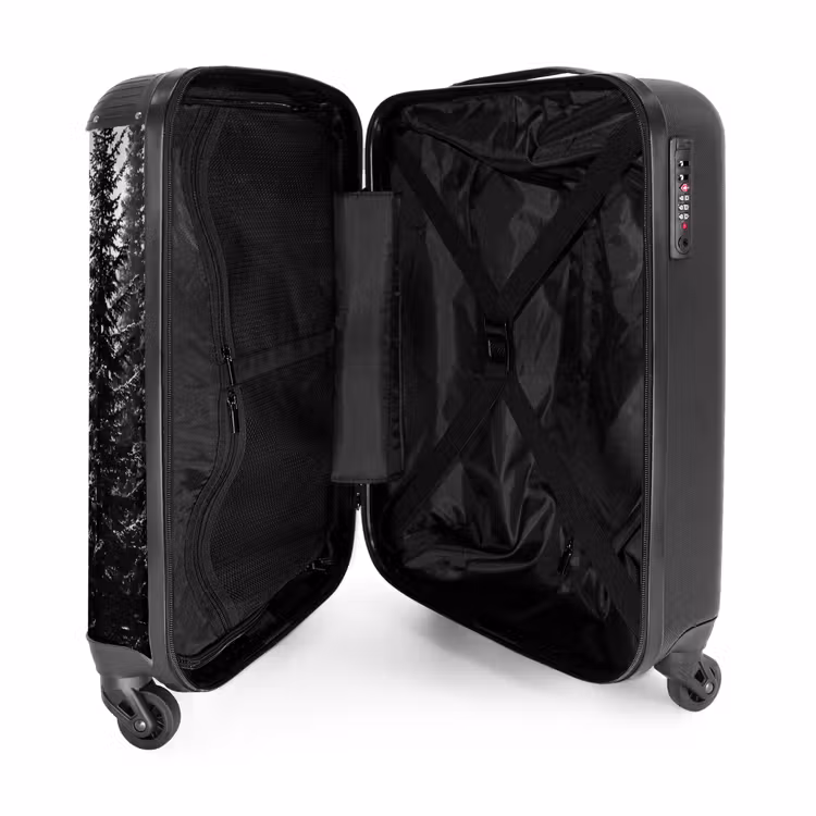 Koffer - Bos - Mist - Winter - Monochroom - Natuur - Bos - Mist - Winter - Monochroom - Natuur NBS - Handbagage koffer - Volwassenen Unisex middel