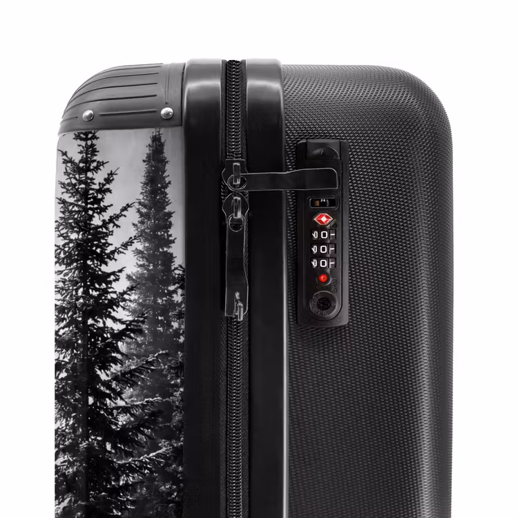 Koffer - Bos - Mist - Winter - Monochroom - Natuur - Bos - Mist - Winter - Monochroom - Natuur NBS - Handbagage koffer - Volwassenen Unisex middel