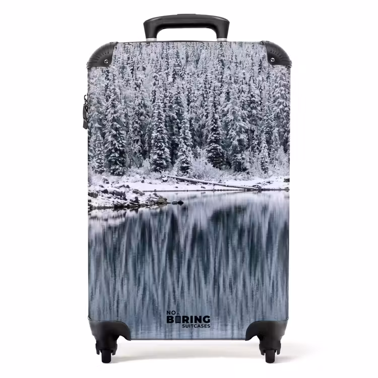 Koffer - Bos - Reflectie - Meer - Winter - Serene - Bos - Reflectie - Meer - Winter - Serene NBS - Handbagage koffer - Volwassenen Unisex middel