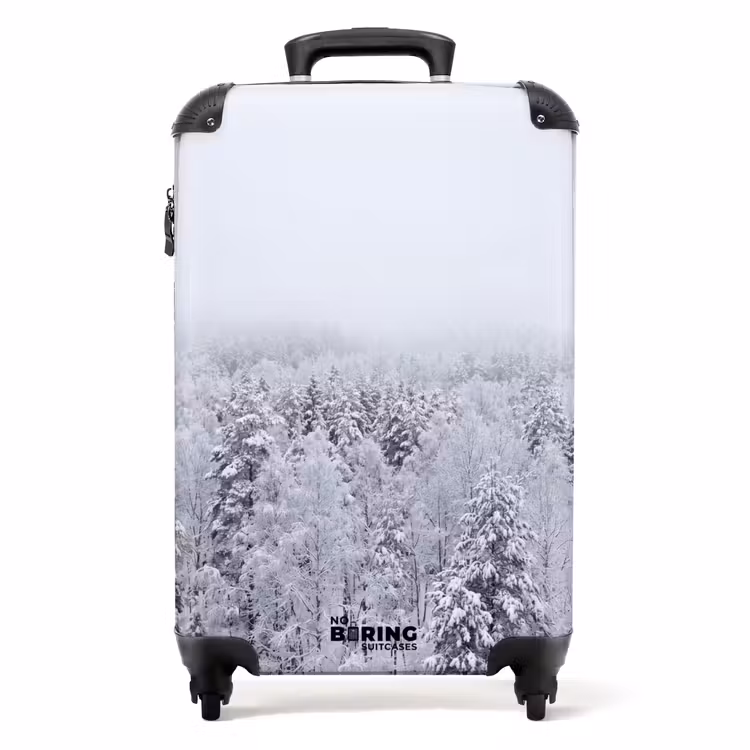 Koffer - Bos - Sneeuw - Winter - Natuur - Wit - Bos - Sneeuw - Winter - Natuur - Wit NBS - Handbagage koffer - Volwassenen Unisex middel