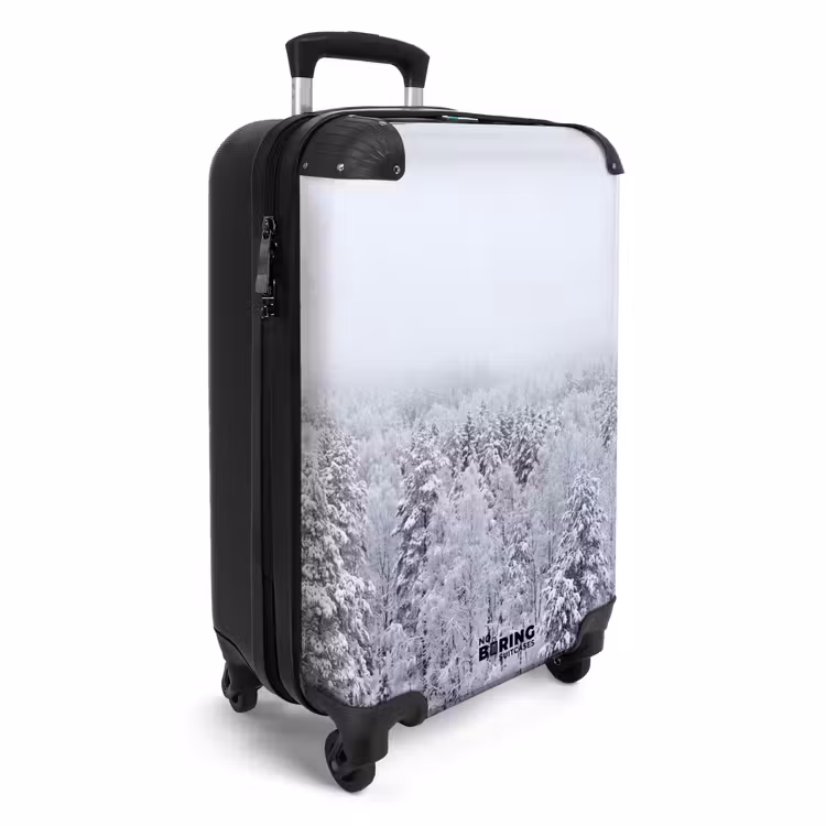 Koffer - Bos - Sneeuw - Winter - Natuur - Wit - Bos - Sneeuw - Winter - Natuur - Wit NBS - Handbagage koffer - Volwassenen Unisex middel