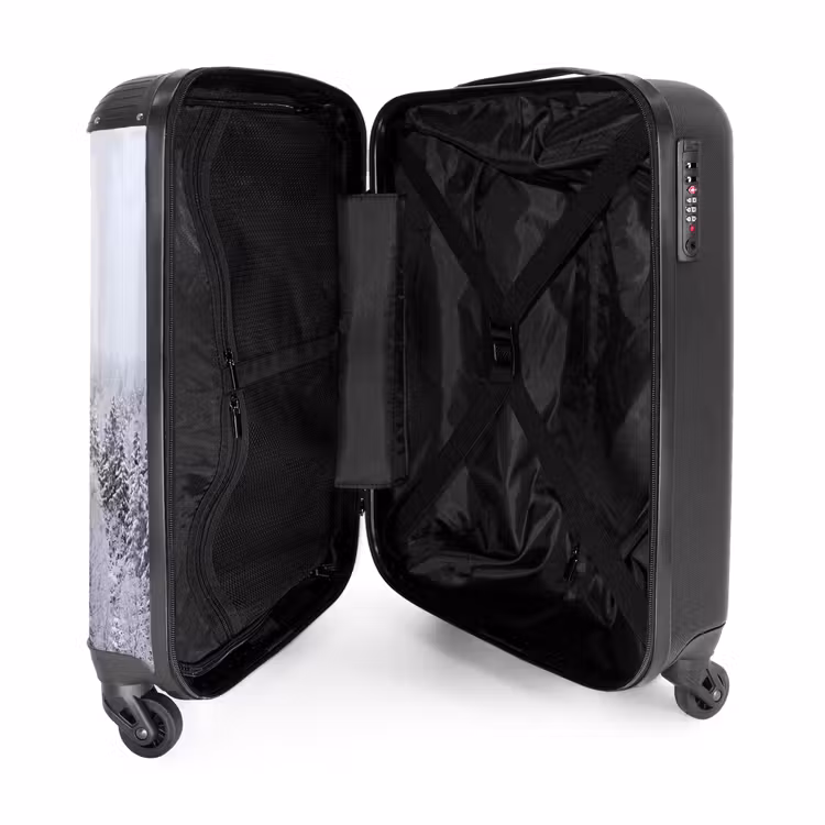 Koffer - Bos - Sneeuw - Winter - Natuur - Wit - Bos - Sneeuw - Winter - Natuur - Wit NBS - Handbagage koffer - Volwassenen Unisex middel