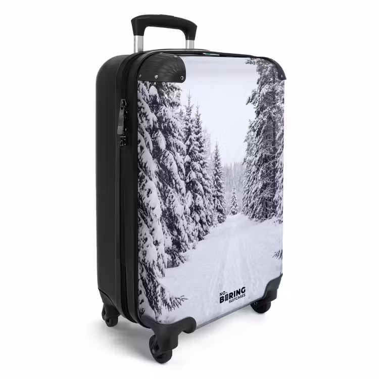 Koffer - Bos - Winter - Sneeuw - Pad - Natuur - Bos - Winter - Sneeuw - Pad - Natuur NBS - Handbagage koffer - Volwassenen Unisex middel