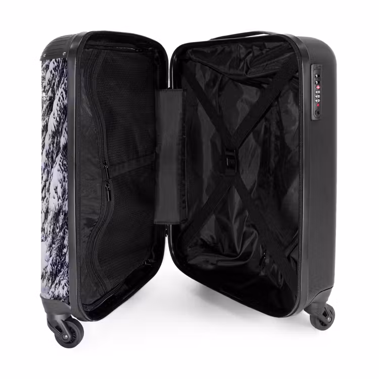 Koffer - Bos - Winter - Sneeuw - Pad - Natuur - Bos - Winter - Sneeuw - Pad - Natuur NBS - Handbagage koffer - Volwassenen Unisex middel